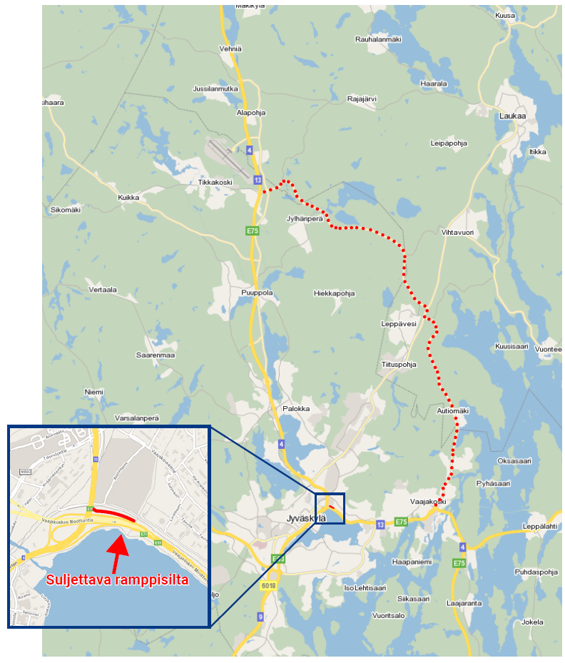 Vaajakoskelta Leppäveden kautta Tikkakoskelle (Mt 638)